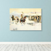 Kerstmis in het Line Camp Canvas Afdruk (Insitu (Houten vloer))