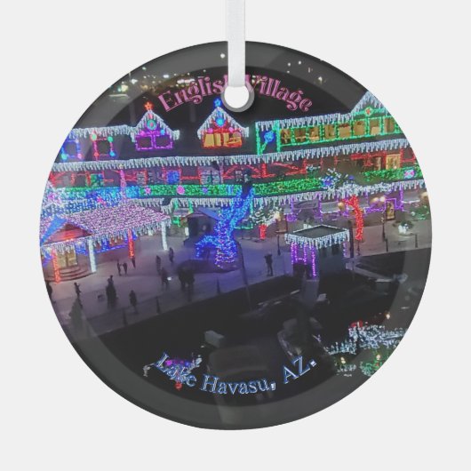 Kerstmis in het meer van Havasu Glas Ornament (Voorkant)