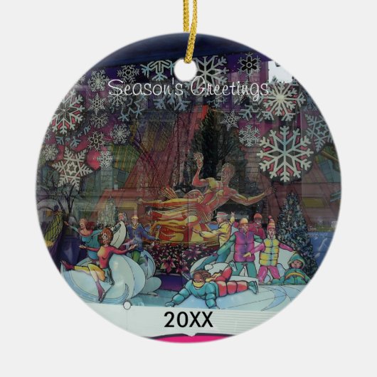 Kerstmis in het Ornament Venster City-winkel (Voorkant)