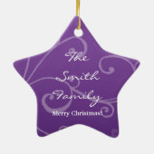 Kerstmis in het paars keramisch ornament (Achterkant)