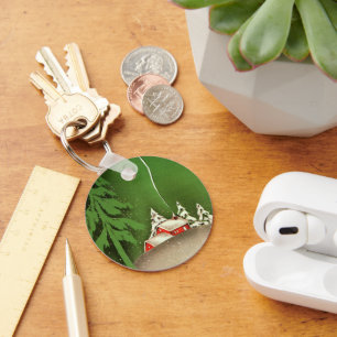 Kerstmis in het Parlement in de boswinter Sleutelhanger