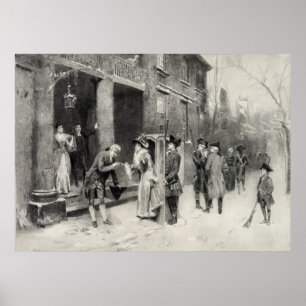 Kerstmis in het poster van de koloniale Times