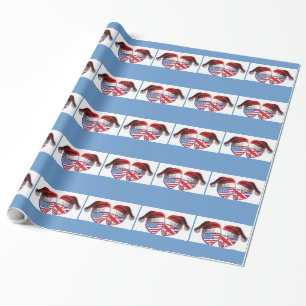 Kerstmis in het Verenigd Koninkrijk Patriotic Hear Cadeaupapier