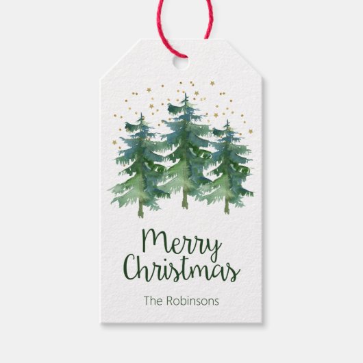 Kerstmis in het winterbos cadeaulabel (Voorkant)