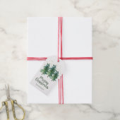 Kerstmis in het winterbos cadeaulabel (Met Touw)
