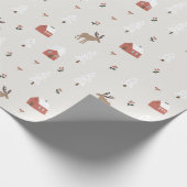 Kerstmis in het winterbos cadeaupapier (Hoek)