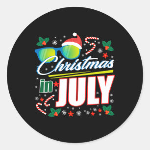 Kerstmis in juli 1 ronde sticker