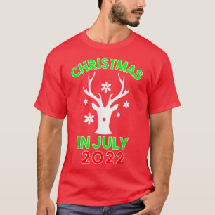 Kerstmis in juli 2022 Reindeer Snow Merry Santa S T-shirt