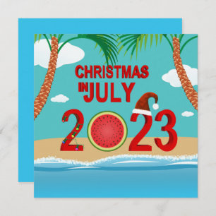 Kerstmis in juli 2023 Watermeloen Beach Kaart