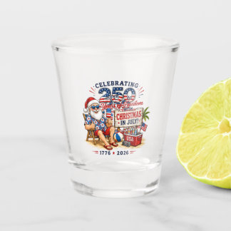 Kerstmis in juli 250 jaar 1776 2026 Patriotisch Su Shot Glas