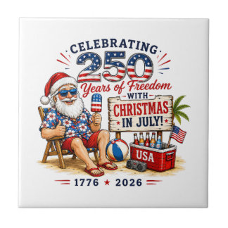 Kerstmis in juli 250 jaar 1776 2026 Patriotisch Su Tegeltje