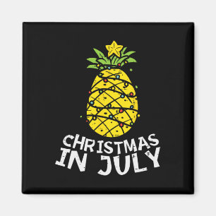 Kerstmis in juli Ananas Kerstboom Zomer Heren T-sh Magneet