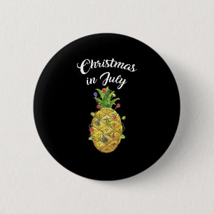 Kerstmis in juli Ananas Xmas Tree Lights Ronde Button 5,7 Cm