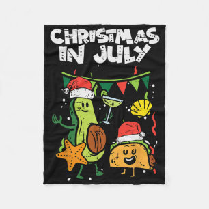 Kerstmis In Juli Avocado Taco Zomer Mexicaanse Man Fleece Deken
