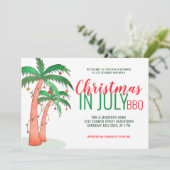 Kerstmis in juli BBQ Party Kaart (Staand voorkant)