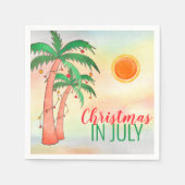 Kerstmis in juli BBQ Party Palm Trees Napkins Servet (Voorkant)