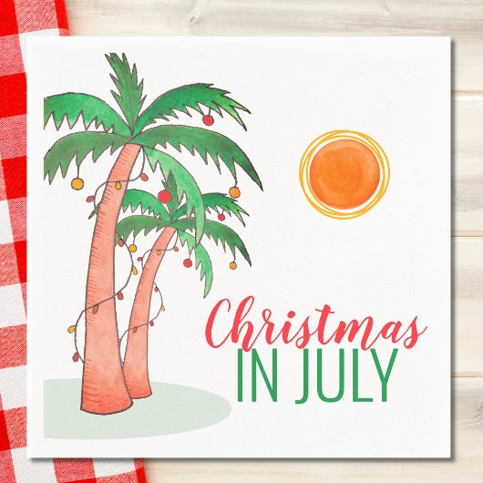 Kerstmis in juli BBQ Party Palm Trees Servet
