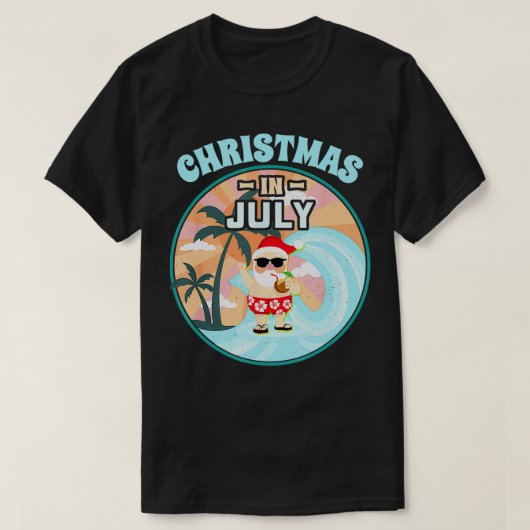Kerstmis in juli Beach Summer Vacation Santa Haw T-shirt (Design voorkant)