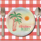Kerstmis in juli Bord BBQ Party Palm Trees Paper