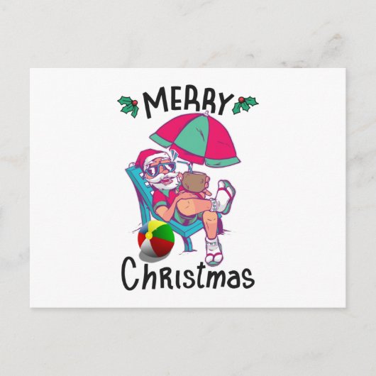 Kerstmis in juli briefkaart (Voorkant)