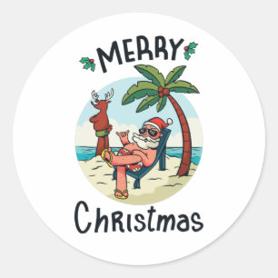 Kerstmis in juli Briefkaart Sticker Square Sticker