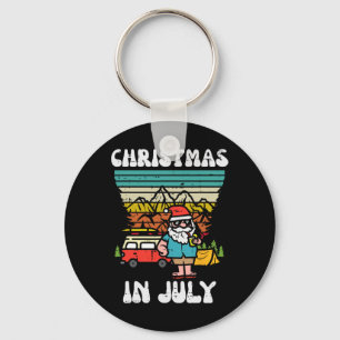 Kerstmis In Juli Camper Van Kerstman Retro Kerstma Sleutelhanger