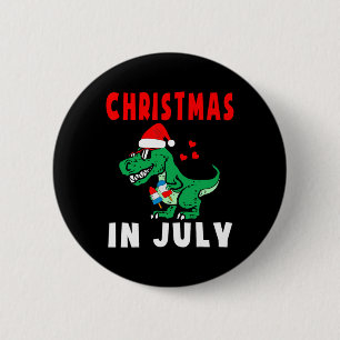 Kerstmis in juli Dinosaurus Ijslolly's Xmas Kerstm Ronde Button 5,7 Cm