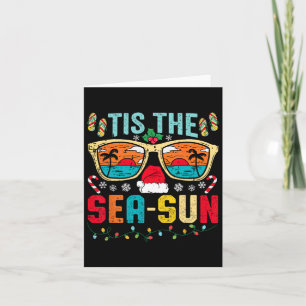 Kerstmis in juli dit Zee Sun Santa Beach Summ Kaart