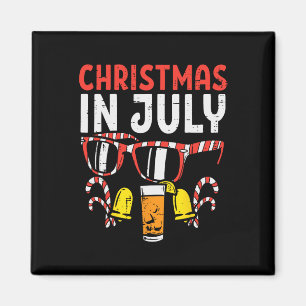 Kerstmis in juli eenlingen drinken zomer Xmas mann Magneet