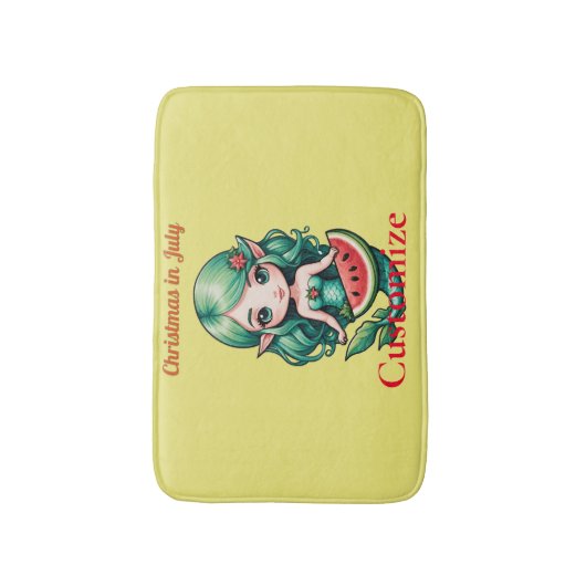 Kerstmis in juli Elf Zeemeermin Thunder_Cove Badmat (Voorkant Verticaal)