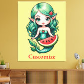 Kerstmis in juli Elf Zeemeermin Thunder_Cove Canvas Afdruk (Insitu (Woonkamer))