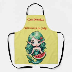 Kerstmis in juli Elf Zeemeermin Thunder_Cove Schort