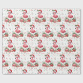 Kerstmis in juli Flamingo Cadeaupapier (Vlak)