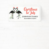 Kerstmis in juli Flamingo Summer Party Spandoek (Insitu)