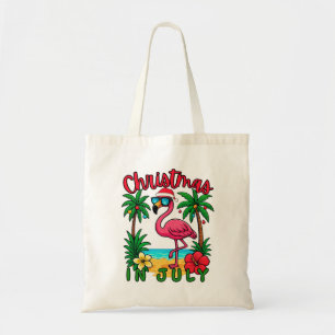 Kerstmis in juli Flamingo Tote Bag