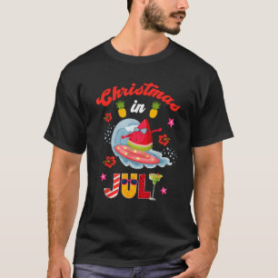 Kerstmis in juli Funny Santa Summer Beach Vacatio T-shirt