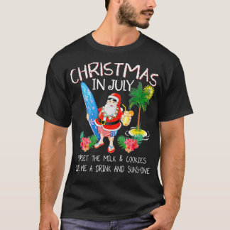Kerstmis in juli Funny Santa Summer Pool B T-shirt