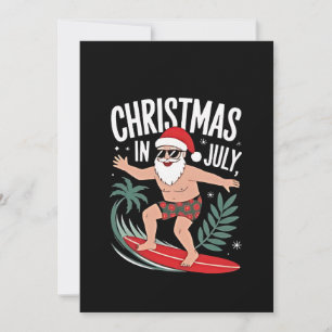 Kerstmis in juli Funny Surfing Kerstman Vakantie  Kaart