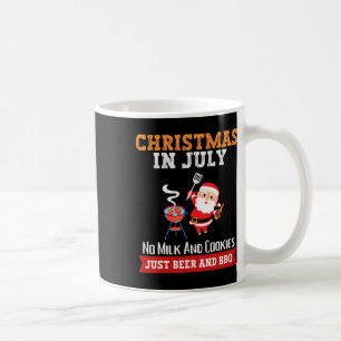 Kerstmis in juli geen melk, gewoon bier BBQ kerstm Koffiemok