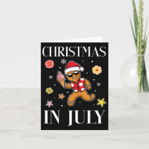 Kerstmis in juli Gingerbrood Man Ice Cream Summer Kaart
