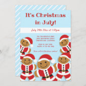 Kerstmis in juli Gingerbrood Santa Invite Kaart (Voorkant / Achterkant)