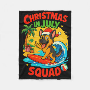 Kerstmis in juli grappige Duitse herder surfen Do Fleece Deken