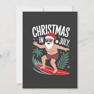 Kerstmis in juli Grappige kerst Kerstman Strand Kaart