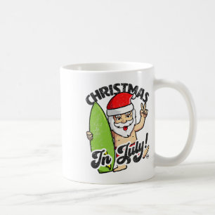 Kerstmis in juli Grappige Kerstman Grafisch Zomer Koffiemok