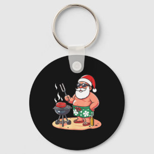 Kerstmis in juli grappige kerstman kerstman grille sleutelhanger