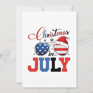 Kerstmis in juli Grappige Kerstman Xmas 4 juli Bedankkaart