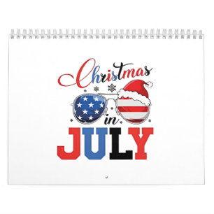 Kerstmis in juli Grappige Kerstman Xmas 4 juli  Kalender