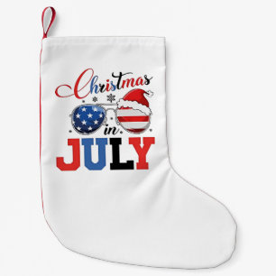 Kerstmis in juli Grappige Kerstman Xmas 4 juli Kleine Kerstsok