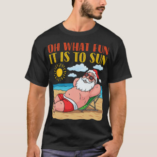 Kerstmis in juli Grappige Santa Hat Zonnebril Summ T-shirt