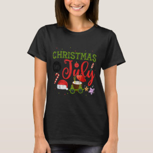 Kerstmis in juli Grappige single Santa Zomer Grafi T-shirt